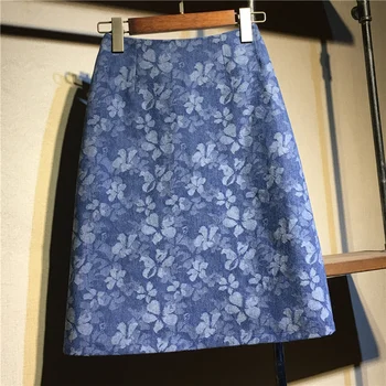 Юбки-карандаш с цветочным принтом, европейская женская юбка 2023, летняя сумка миди с высокой эластичностью, юбка на бедрах, женская юбка