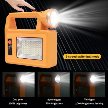 Светодиодный аварийный прожектор, Перезаряжаемые Портативные рабочие фонари, 7 режимов освещения, батарея 3600 мАч для рыбалки, ночной рынок
