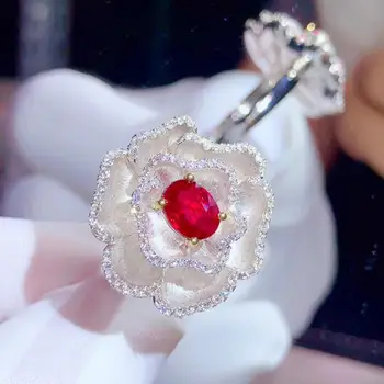H708 кольцо с натуральным красным рубином 1,07 карата, бриллианты, ювелирные изделия, юбилейные женские кольца для женских изящных колец