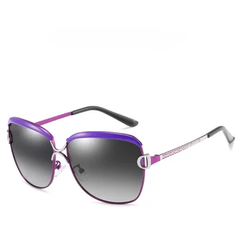 Женские поляризованные солнцезащитные очки, мужские женские новые очки для вождения в большой оправе, очки для рыбалки в металлической оправе, очки UV400
