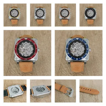 Классические наручные часы с квадратным дизайном, механизм NH70, модные мужские часы, водонепроницаемые автоматические часы Tourbillion 10ATM для мужчин