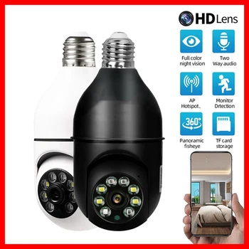 Новая WiFi Камера Видеонаблюдения YCC365 E27 Лампа Google Auto Tracking Ночного Видения Полноцветная С Радионяней Камера Безопасности В помещении