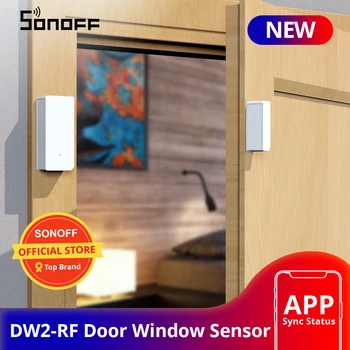 SONOFF DW2 RF 433 МГц Беспроводной датчик двери, окна, уведомления приложений для умного дома, охранная сигнализация Работает SONOFF RF Bridge