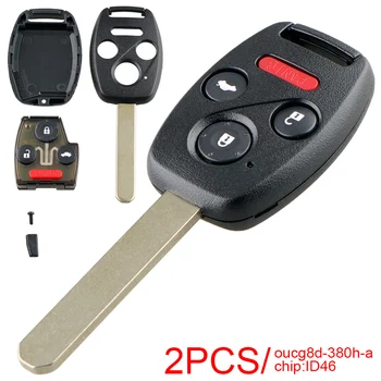 2шт 313,8 МГц 3 + 1 Кнопки Smart Remote Брелок с чипом ID46 OUCG8D-380H-A Подходит для 2003-2007 Honda-Accord- CRV-HRV-