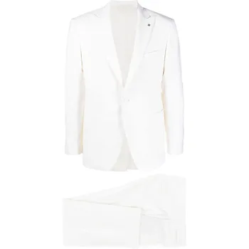 Однотонные Белые мужские костюмы Slim Fit, летние Свадебные наряды для жениха из 2 предметов, сшитые на заказ, блейзер с отворотом на одной пуговице, официальный комплект