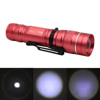 Новый светодиодный красный фонарик, мини мощный водонепроницаемый фонарь с батарейкой типа АА, фонарик-ручка Q5 Led для кемпинга на открытом воздухе, пеших прогулок.