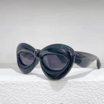 Высококачественные Ацетатные солнцезащитные очки в массивной оправе, женские модные Толстые солнцезащитные очки в стиле бабочки, солнцезащитные очки в стиле фанк
