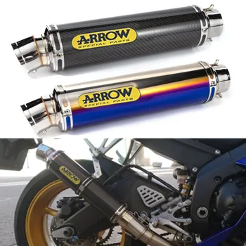 60-мм Мотоциклетные Выхлопные Системы ARROW Escape Модифицируют Глушитель Из Углеродного Волокна С DB Killer Для Kawasaki Z400 Z750 800 900 CBR600RR