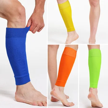 Футбольные носки С высоким носком, футбольные щитки для голени, эластичный футбольный чехол для ног, противоскользящее спортивное защитное снаряжение от пота, подходящее