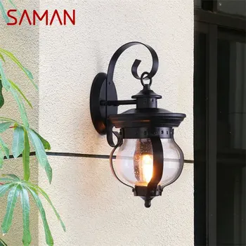 · SAMAN Outdoor Ретро Настенный светильник, Классические Бра, Водонепроницаемая светодиодная лампа IP65 для дома, виллы