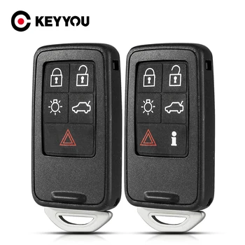 KEYYOU Smart Car Key Shell Пульт Дистанционного Управления Брелок Для Volvo S60 V60 S80 XC70 XC60 V70 2008-2017 Пульт Дистанционного Управления 5/6 Кнопок Крышка Аксессуары