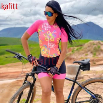 Женская Велосипедная одежда, Кафитт, Триатлон, Дышащий материал с коротким рукавом, Велосипедная одежда, Горный Велосипед, Вязание, Комбинезон, Велосипедная одежда