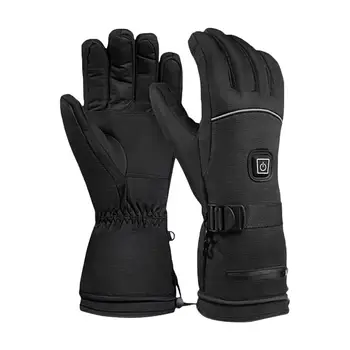 1 Пара полезных спортивных перчаток Перчатки из искусственной кожи с подогревом, 3 режима, Регулируемые Ветрозащитные велосипедные перчатки с защитой от потери пряжки