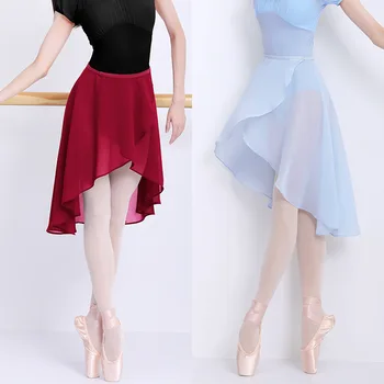 Женская юбка для балетных танцев для взрослых и детей, шифоновая юбка, тренировочное трико для танцев, костюмы для балерин, танцевальные платья