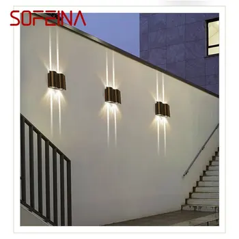 SOFEINA Уличное бра, Алюминиевый светодиодный Современный настенный светильник для патио, Водонепроницаемый Креативный Декоративный светильник для крыльца, балкона, коридора
