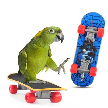 Мини-скейтборд для попугая, Коньки для птиц, Ящериц, Рептилий, Принадлежности для аксессуаров, Игрушка для шлифования когтей