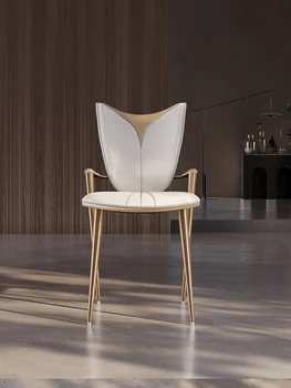 Легкие роскошные и минималистичные современные обеденные стулья, домашние стулья со спинками, обеденные столы в скандинавском стиле, стулья, стулья для отдыха