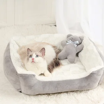 Лежак для домашних животных, сохраняющий тепло, Уютный Манеж-кровать для собак, удобный Коврик для сна кошек