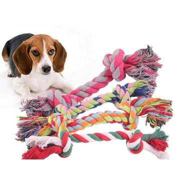 Собака с двойным узлом, жевательная веревка, игрушка для щенка, чистые зубы, Прочная плетеная костяная веревка, игрушка для домашних животных, товары для домашних животных, товары для собак