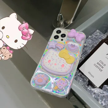 Sanrio Hello Kitty 3D Стереоскопические Чехлы Для Телефонов Samsung S23 22 21 20 ultra S23 PLUS Note 20 Ultra