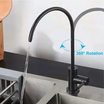 Черный смеситель для кухонной раковины с фильтром, не содержащий свинца, Прямой питьевой кран для системы фильтрации очистителя
