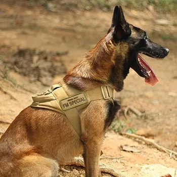 Военно-тактическая собачья упряжь с ручкой для больших и маленьких собак, без натяжения, Тренировочный жилет, сверхпрочный, регулируемый