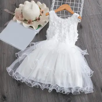 Прочное платье для девочек, кружевное сетчатое платье принцессы, привлекательное летнее модное платье для малышей