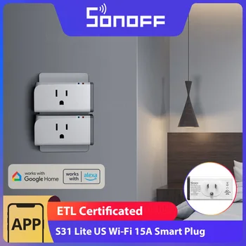 SONOFF S31 Lite 15A Wi-Fi Smart Socket Штепсельная вилка американского типа Расписание работы Дистанционное Голосовое Управление через eWeLink Поддержка Google Alexa IFTTT