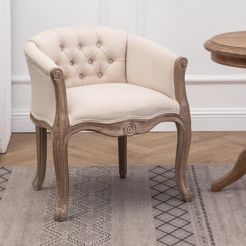 Диван-кресло из массива дерева Во французском стиле, спальня, используемая в знаменитой столовой отеля, Ретро-кофейная скатерть, мебель Tiger