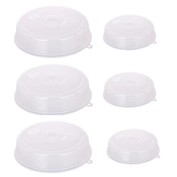 6 упаковок крышек для микроволновых печей Пластиковые крышки для микроволновых печей Крышки для тарелок для микроволновых печей прозрачные для пищевых продуктов с клапаном