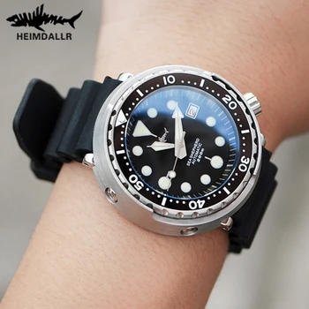 HEIMDALLR una Diver Watch 47mm NH36 Мужские Часы С Автоматическим Механическим Сапфировым Стеклом и Ремешком из Фторкаучука с 20 Бар, Светящийся часы