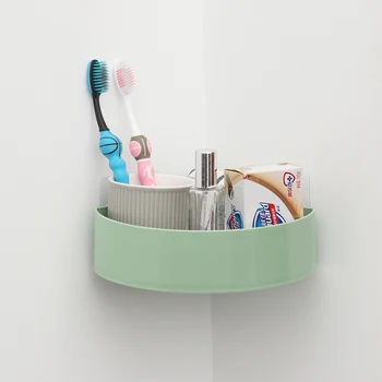 Настенная угловая полка для ванной комнаты 4 цвета, пластиковая корзина для душа, Кухонная настенная присоска, держатель для душа