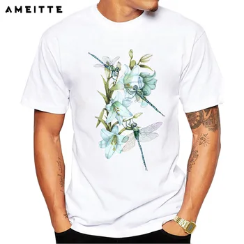 2019 Футболка с принтом AMEITTE Dragons and lilies, Летняя Мужская Высококачественная Уличная одежда, футболки с коротким рукавом, Топы Homme