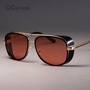 Солнцезащитные очки CCSPACE в стиле стимпанк, мужские Зеркальные Брендовые Дизайнерские Очки, Модные очки с защитой от ультрафиолета