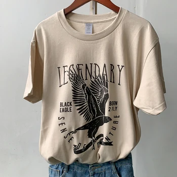 Футболка с изображением Легендарного орла, летняя модная винтажная футболка, женская хлопковая футболка с коротким рукавом, повседневная рубашка в стиле Гранж