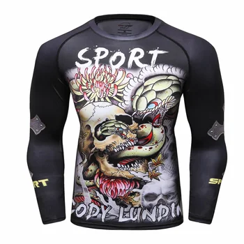 Коди Лундин Высококачественные спортивные рубашки блузка с длинным рукавом На заказ Мужская компрессионная одежда из полиэстера и спандекса для ММА джиу-джитсу