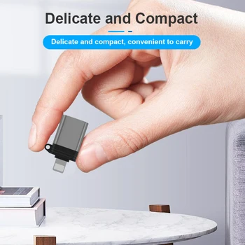 Совместим с адаптером Lighting to USB 3.0 OTG, Поддерживает Передачу данных Charing, Звуковую карту, Цифровую гарнитуру