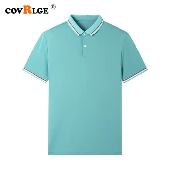 Мужская хлопковая футболка Covrlge с отворотом и короткими рукавами, Красивая Повседневная Дышащая Футболка, Впитывающая пот, Летняя мода Для мужчин MTP234