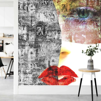 Настройте 3D обои Женское лицо Современное искусство Самоклеящиеся обои Декор комнаты Papel Mural Adhesivo