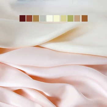 Эластичная атласная шифоновая ткань однотонного цвета для платья рубашки женской одежды Полиэстер Спандекс Материал Ткань на метр для пошива