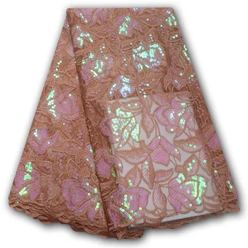 Горячая распродажа Африканской кружевной ткани 2022 года, Высококачественная Модная Французская Сетчатая Кружевная ткань с блестками, Нигерийская кружевная ткань для вечернего платья