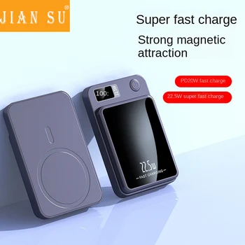 Jiansu 10000 миллиампер Мини-Мобильная Мощность Супер Быстрая Зарядка Magsafe Магнитный Поглотитель Беспроводной Зарядный Банк