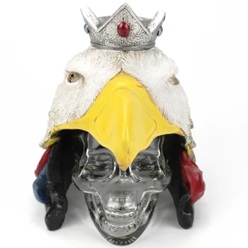 Череп в шлеме белоголового орлана, хрустальная голова, Водочный череп, Креативные Винные наборы, Графин с черепом, Бокал для вина, 400 мл