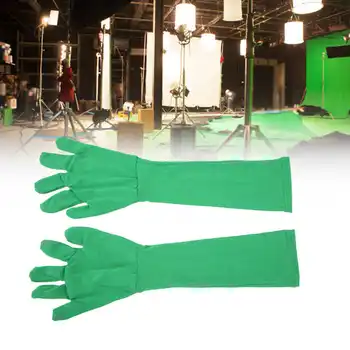2шт хромированных зеленых перчаток для экрана с эффектом невидимости Фоновые перчатки для фотосъемки Постпродакшн фото-видеофильма