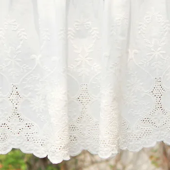 Хлопчатобумажная ткань, кружевные ткани с двусторонней симметрией, вышитая юбка длиной 130 см, домашний текстиль, материал для скатерти