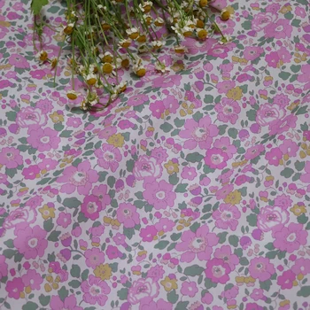 Ткань Betsy Floral из 100% хлопка 80-х годов, как Liberty, Цифровая печать для пошива платьев, юбок, детских дизайнерских тканей Tissus Tissu