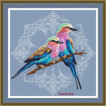 Две синие птицы 42-42, наборы для вышивания крестиком, Рукоделие своими руками, хлопковый холст высокого качества
