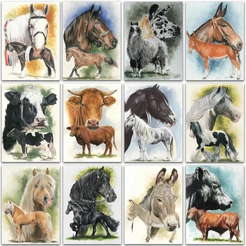 5D Набор для алмазной живописи своими руками животные лошадь Альпака корова осел, полная квадратная и круглая вышивка, мозаика, Краска для вышивки крестом, домашний декор