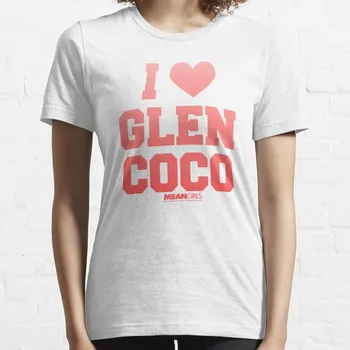 Футболка Mean Girls Red Bold I Heart, блузка Glen Coco, забавная футболка, женские футболки с графическим рисунком.