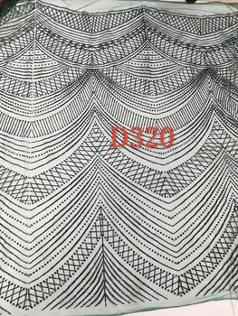 Черный цвет 2023 Апрель Свадебный тюль для новобрачных, склеенная блестящая кружевная ткань от Кутюр для вечеринки, платье для распиливания